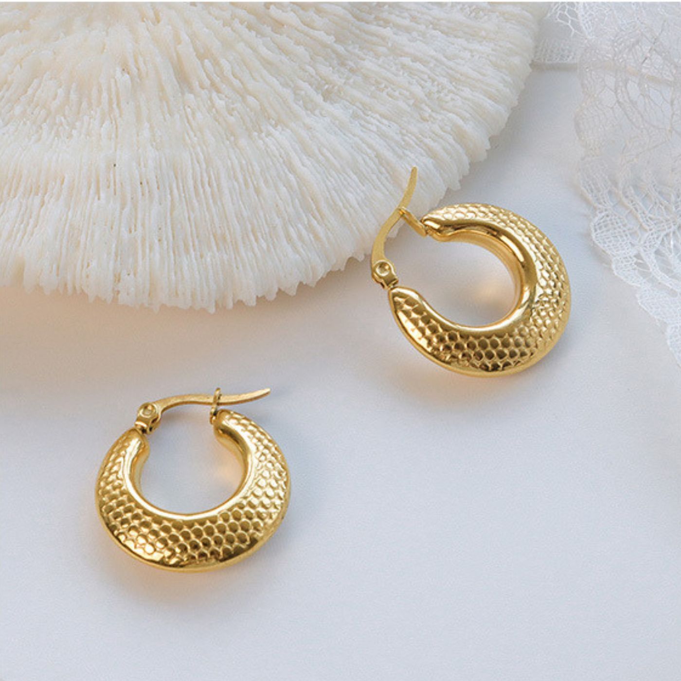 Gold hoop earrings