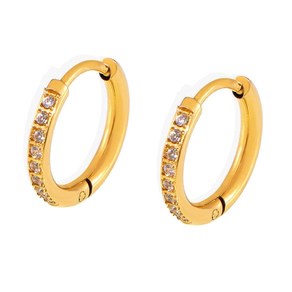 Paved hoop earrings