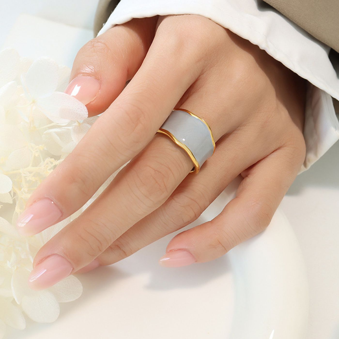 Solid Enamel Open Ring