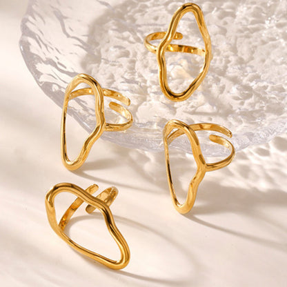 Adjustable Wavy Geometric Ring
