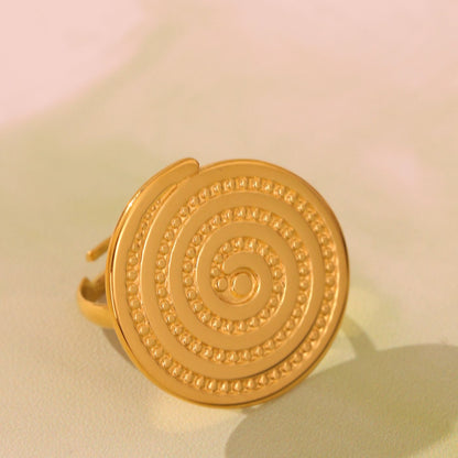 Bague Dorée Spirale Chapeau