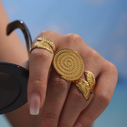 Bague Dorée Spirale Chapeau