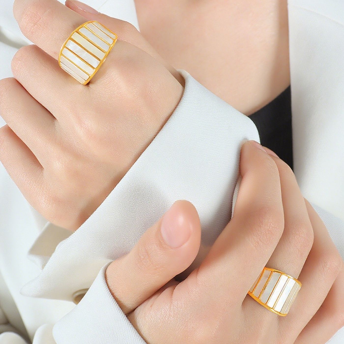 Mother of Pearl Veil Ring