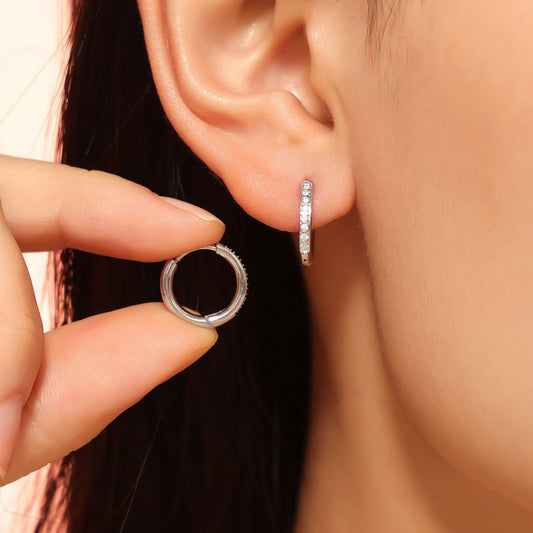 Paved hoop earrings