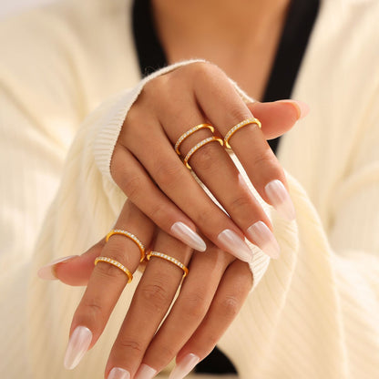 Stackable thin cubic zirconia ring