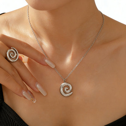Parure Spirale – Ensemble bague & collier