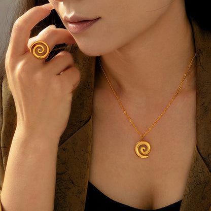 Parure Spirale – Ensemble bague & collier