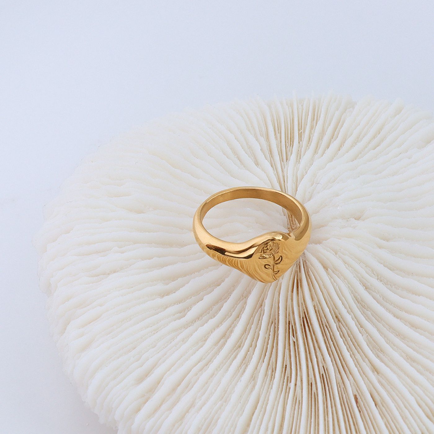 Bague fleur rose