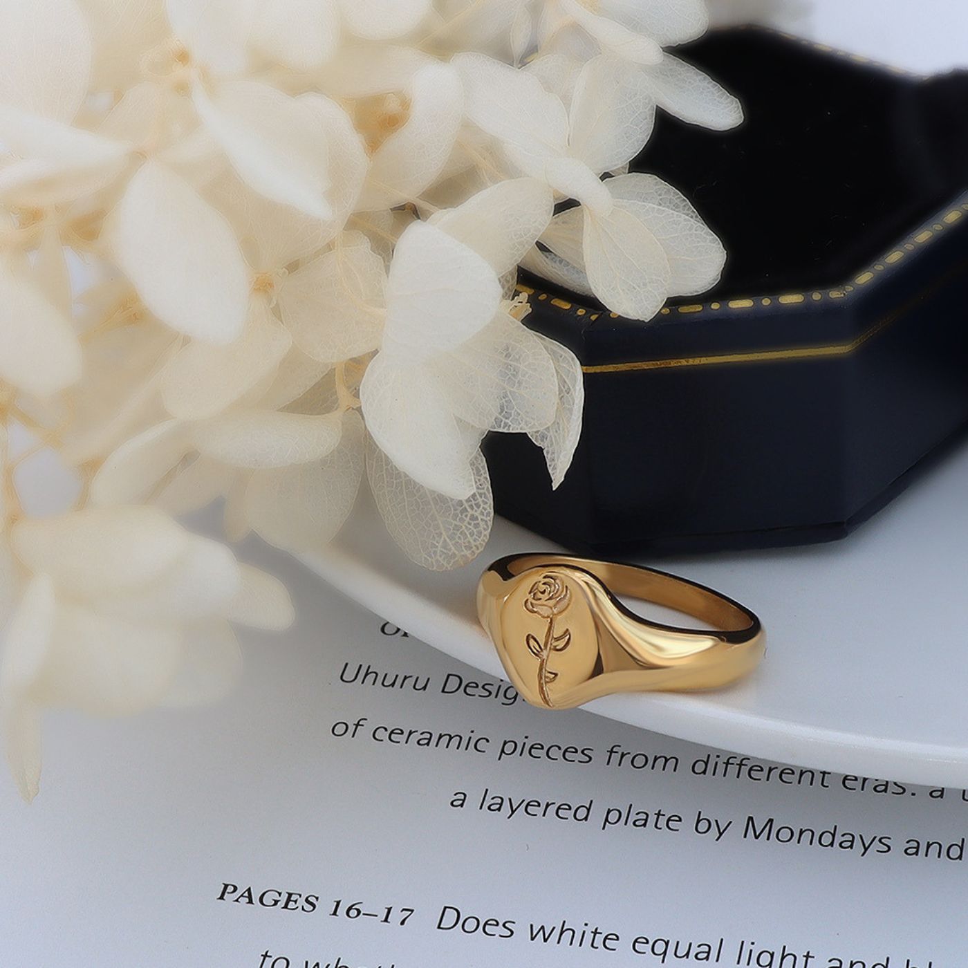 Bague fleur rose
