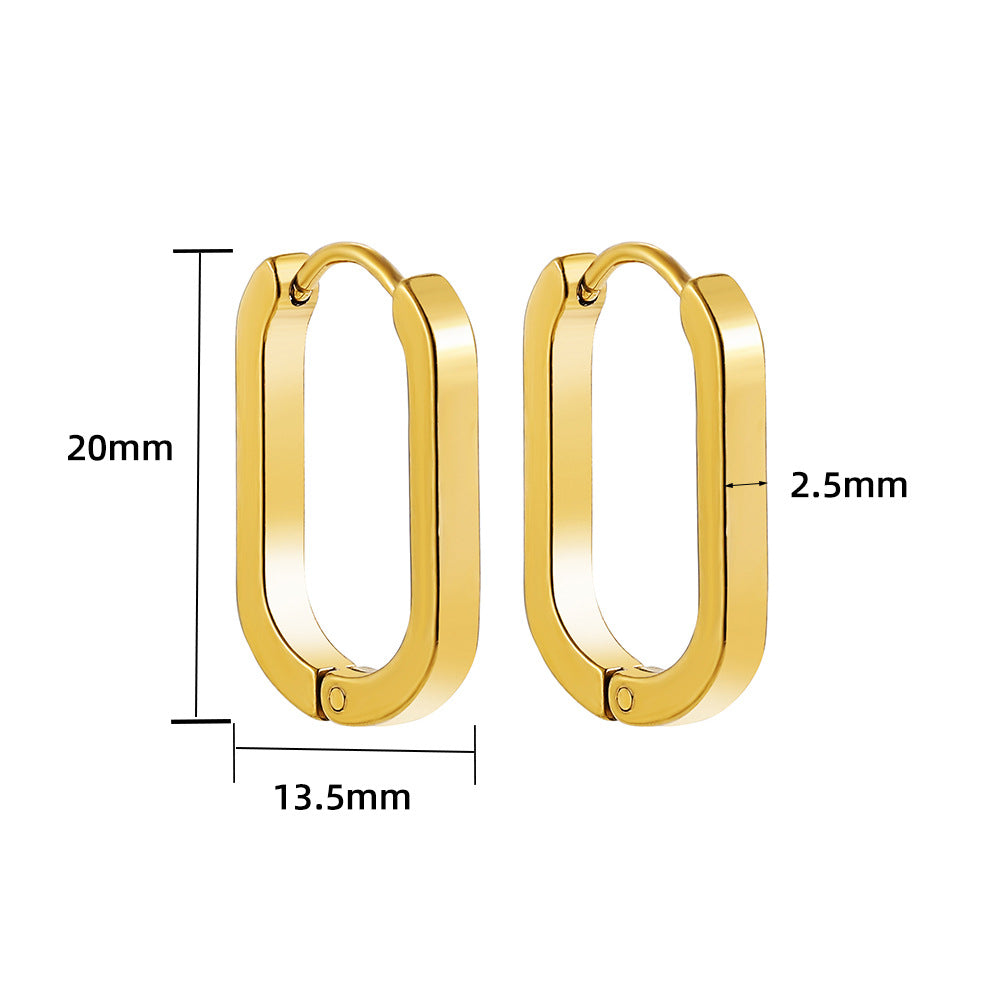 U-shaped Oval Boucles en acier inoxydable