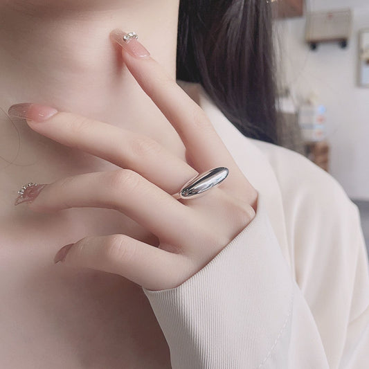 925 Sterling Silver Oval Elegance Open Ring