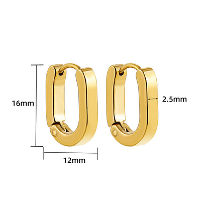 U-shaped Oval Boucles en acier inoxydable
