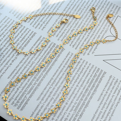 Clover flower necklace and bracelet set