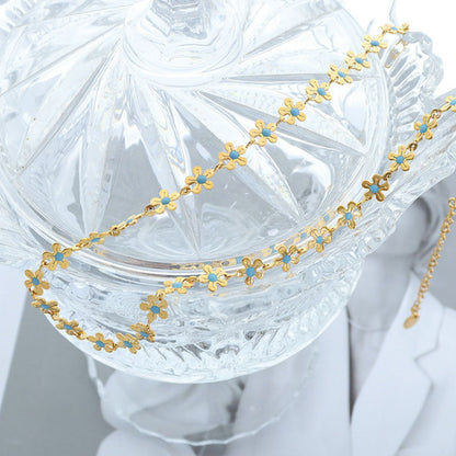 Clover flower necklace and bracelet set