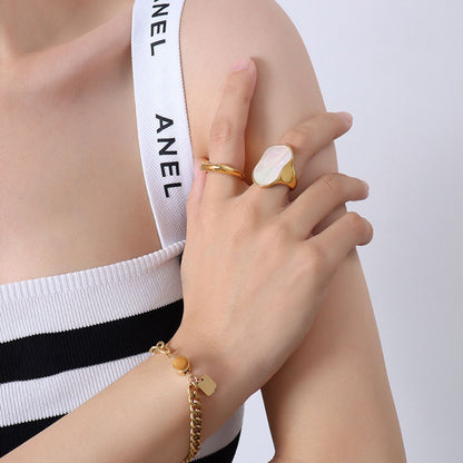 Shimmering Mother-of-Pearl Ring