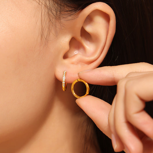 Paved hoop earrings