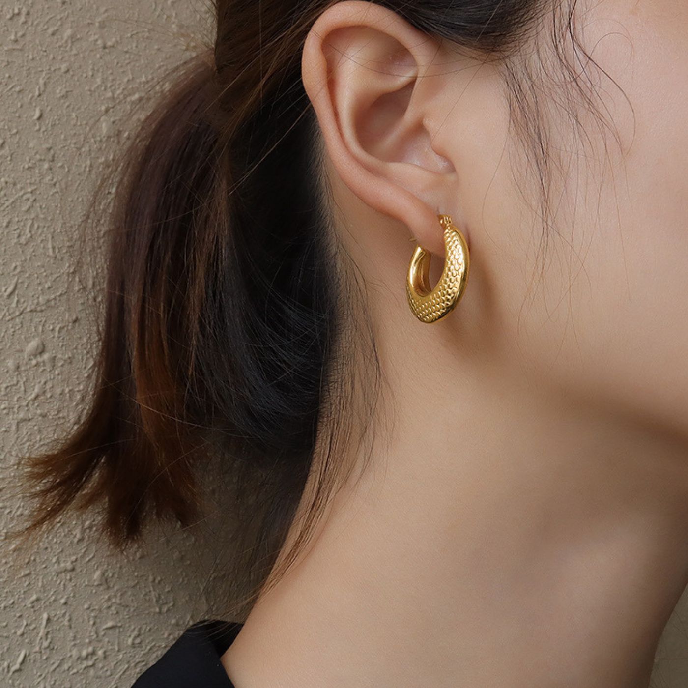 Gold hoop earrings