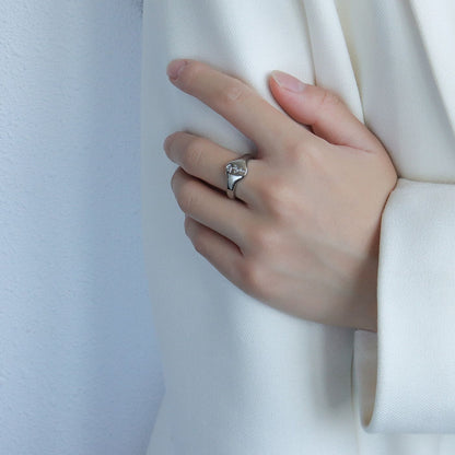 Bague fleur rose